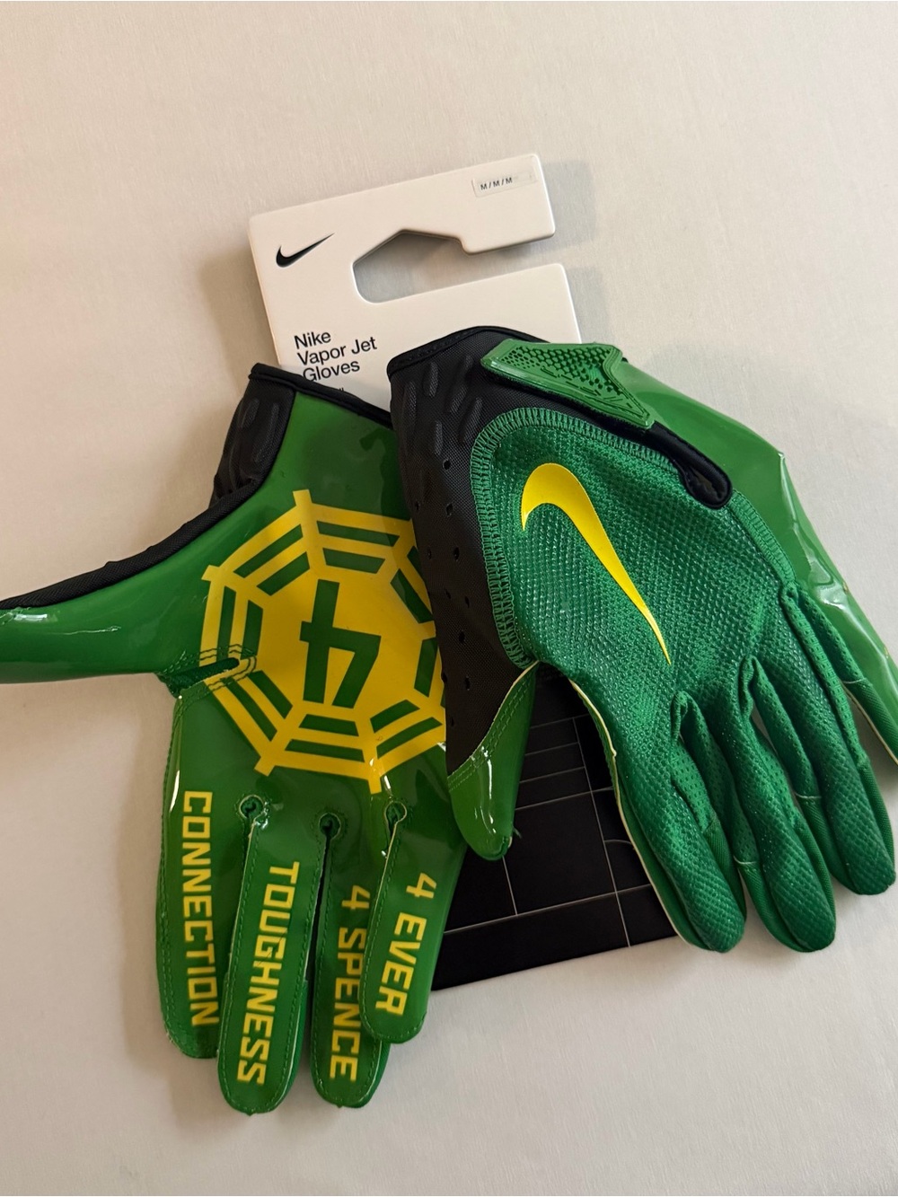 Nike Oregon Ducks Spencer Webb Vapor Jet Gloves Mens MEDIUM